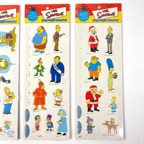 The Simpsons Vtg 4 Pop Out People 2001 Episode Sets Christmas Terror Comic Book - Picture 8 of 11